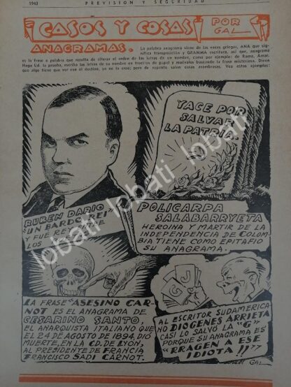 CARTEL ANTIGUO ORIGINAL DE 3 TIRAS COMICAS. " CASOS Y COSAS " POR: LEONEL GARCIA 1943 - Image 3