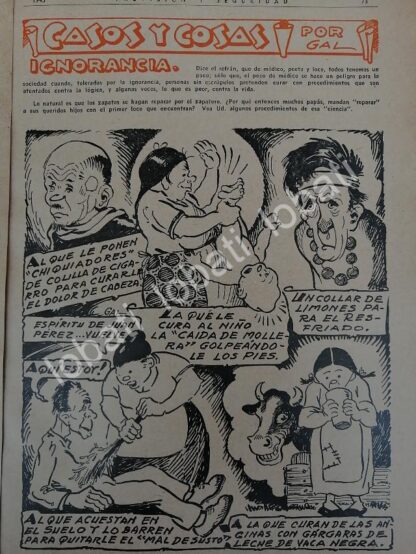 CARTEL ANTIGUO ORIGINAL DE 3 TIRAS COMICAS. " CASOS Y COSAS " POR: LEONEL GARCIA 1943 - Image 4