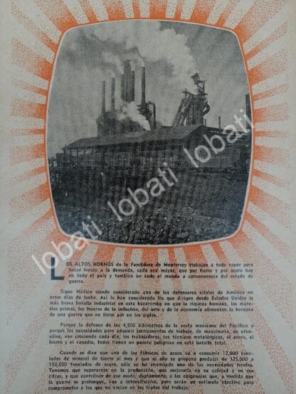 CARTEL ANTIGUO ORIGINAL DE 15 AFICHES DE LA FUNDIDORA MONTERREY 1943 - Image 10