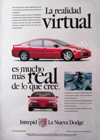 CARTEL ANTIGUO ORIGINAL DE AUTOS CHRYSLER DODGE INTREPID 1998 /913