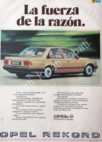 CARTEL ANTIGUO ORIGINAL DE AUTOS GM OPEL REKORD 1984 /897
