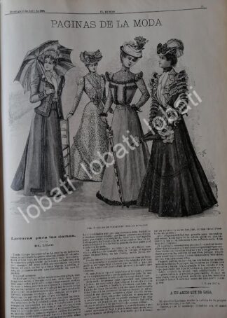 GACETA ANTIGUA 1898. " PAGINAS DE LA MODA " /26