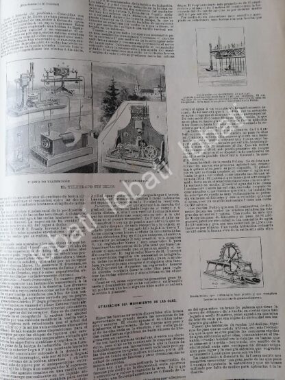 CARTEL ANTIGUO ORIGINAL DE NOTICIAS CIENTIFICAS 1898 PRIMERAS PRUEBAS DEL TELFONO - Image 3