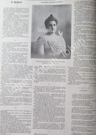 CARTEL ANTIGUO ORIGINAL DE NOTA. MARGARITA CONDESA DE CASA ROMERO 1898 / ASM