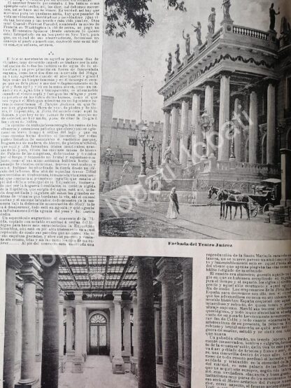 CARTEL ANTIGUO ORIGINAL DE EL TEATRO BENITO JUAREZ DE GUANAJUATO 1898 / LDM - Image 3