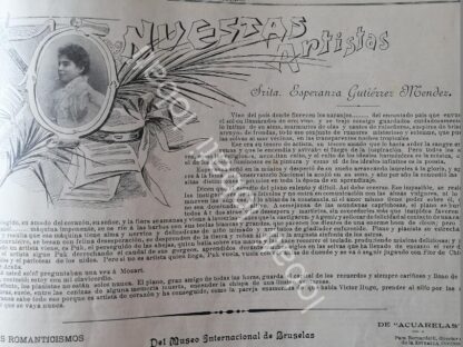 CARTEL ANTIGUO ORIGINAL DE LA PIANISTA ESPERANZA GUTIERREZ MENDEZ 1898 /FEP - Image 2