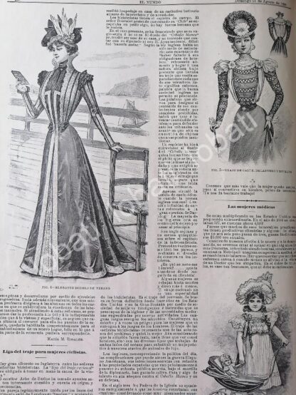 GACETA ANTIGUA 1898. " PAGINAS DE LA MODA " /31 - Image 3
