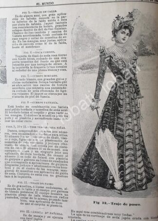 GACETA ANTIGUA 1898. " PAGINAS DE LA MODA " /33
