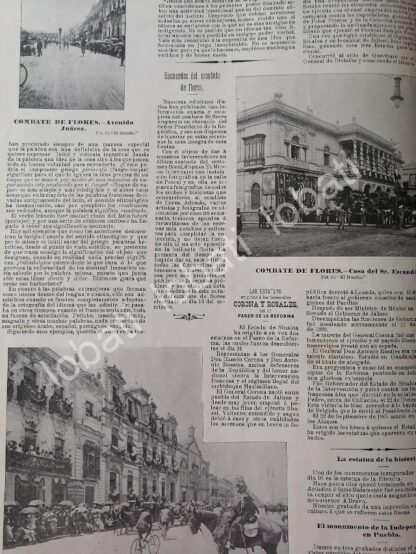 CARTEL ANTIGUO ORIGINAL DE FIESTAS PATRIAS Y DESFILE FLORAL D.F (COMBATE FLORAL) 1898 /LDM - Image 4