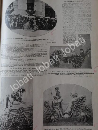 CARTEL ANTIGUO ORIGINAL DE FIESTAS PATRIAS Y DESFILE FLORAL D.F (COMBATE FLORAL) 1898 /LDM - Image 5