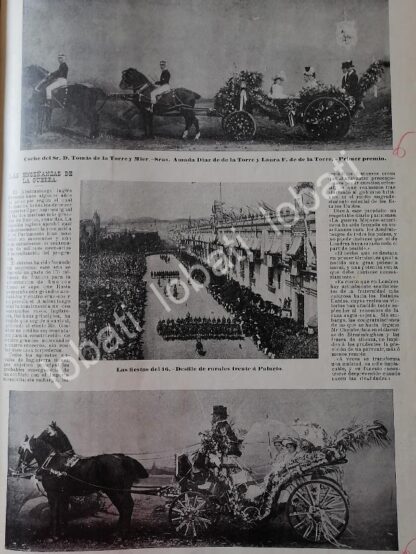 CARTEL ANTIGUO ORIGINAL DE DESFILE MILITAR Y CIVICO FIESTAS PATRIAS 1898 / LDM - Image 2