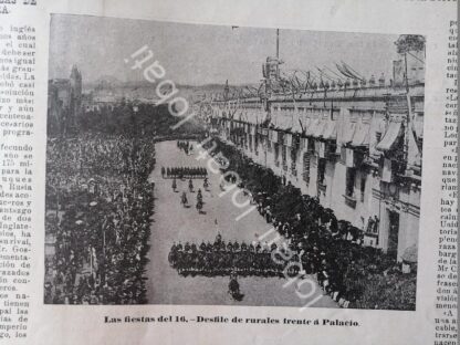 CARTEL ANTIGUO ORIGINAL DE DESFILE MILITAR Y CIVICO FIESTAS PATRIAS 1898 / LDM - Image 4