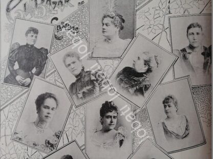 CARTEL ANTIGUO ORIGINAL DE DAMAS DE LA ALTA SOCIEDAD 1898 BAZAR DE CARIDAD / ASM - Image 2