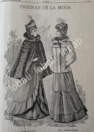 GACETA ANTIGUA DE MODAS 1898. " PAGINAS DE LA MODA " /44