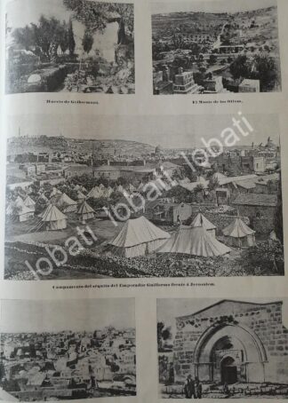 GRABADO ANTIGUO 1898 LUGARES DE JERUSALEM / RLG