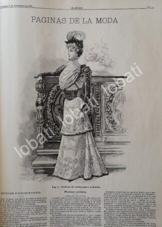 GACETA ANTIGUA DE MODAS 1898. " PAGINAS DE LA MODA " /46