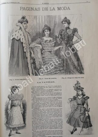 GACETA ANTIGUA DE MODAS 1898. " PAGINAS DE LA MODA " /47
