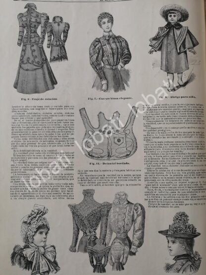 GACETA ANTIGUA DE MODAS 1898. " PAGINAS DE LA MODA " /47 - Image 3