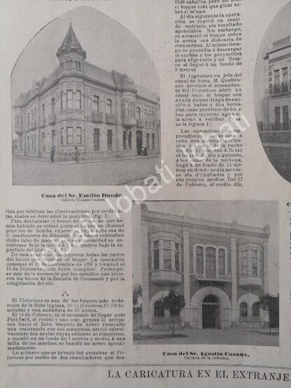 CARTEL ANTIGUO ORIGINAL DE CASAS DE EMILIO DONDE, JUAN ARZUMENDI Y AGUSTIN CASAUX 1898 /ASM LDM - Image 2