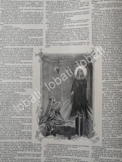 CARTEL ANTIGUO ORIGINAL DE CUENTO INEDITO DE FERNANDO MAZADE 1898. LA LEYENDA DEL ANGEL NEGRO - Image 2