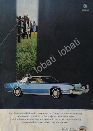 CARTEL ANTIGUO ORIGINAL DE AUTOS CADILLAC EL DORADO FLEETWOOD 1969 /931