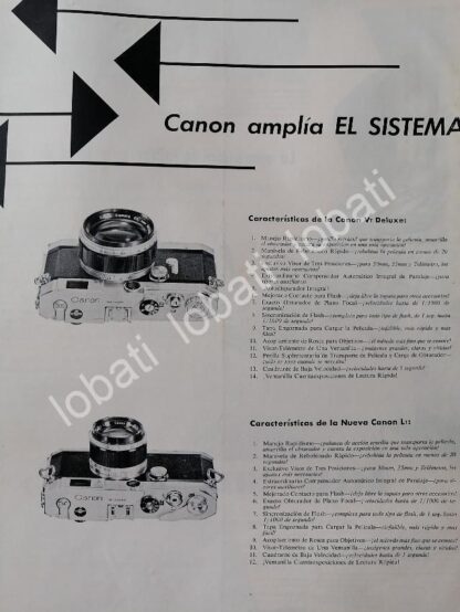 CARTEL ANTIGUO ORIGINAL DE FILMADORAS Y CAMARAS CANON 1950s /559 - Image 3