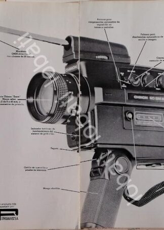 CARTEL ANTIGUO ORIGINAL DE CAMARAS FILMADORAS SUPER 8mm CHINON 60SMXL 1979 /538