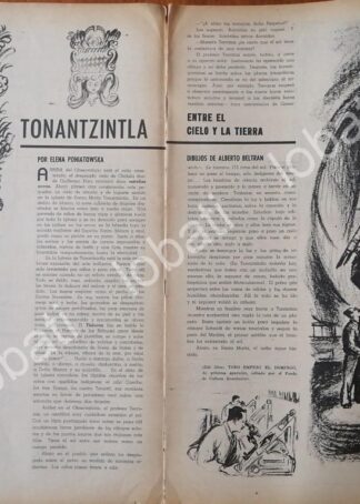 CARTEL ANTIGUO ORIGINAL DE ELENA PONIATOWSKA, DIBUJO: ALBERTO BELTRAN 1963