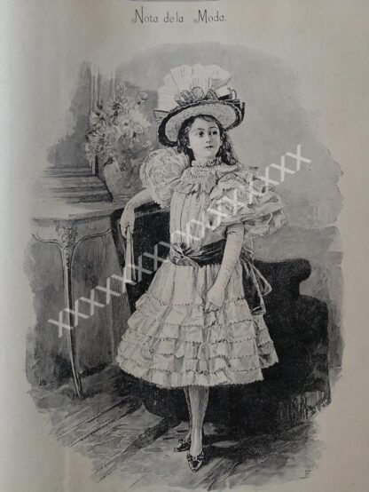 GRABADO ANTIGUO DE MODAS. 1896 TRAJE PARA NIÑA