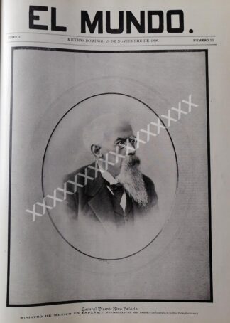 PORTADA ANTIGUA 1896 MUERE VICENTE RIVA PALACIO