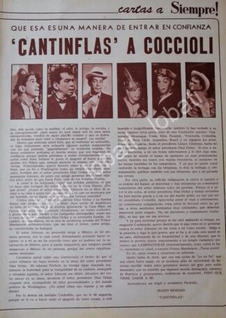 AFICHE RETRO CARTA DE CANTINFLAS A CARLO COCCIOLI 1969
