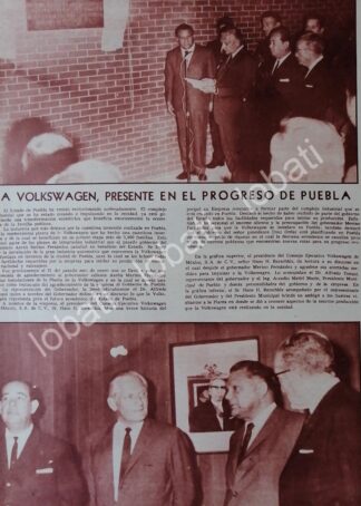 AFICHE RETRO PLANTA VOLKSWAGEN PUEBLA Y GOBERNADOR 1969