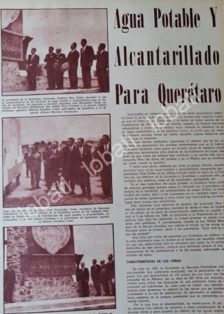 NOTA DE PRENSA DIAZ ORDAZ INAUGURA OBRAS QUERETARO 1969