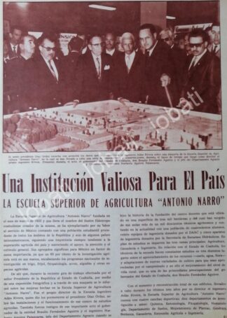 AFICHE RETRO. DIAZ ORDAZ EN LA E.S.A. ANTONIO NARRO 1969