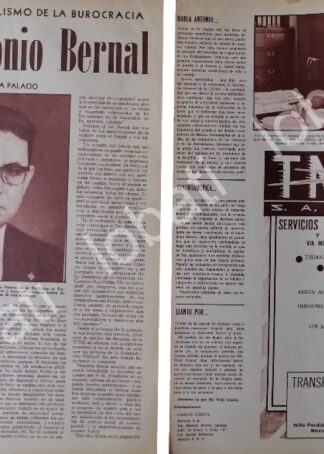 AFICHE RETRO. ENTREVISTA A ANTONIO BERNAL RODRIGUEZ  1967