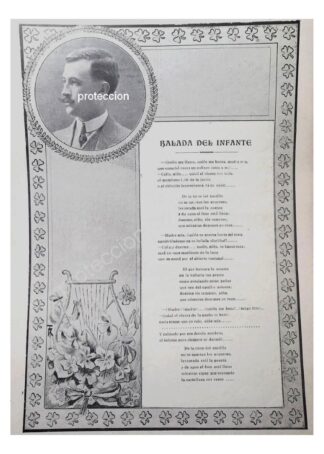 AFICHE ANTIGUO 1912 EL POETA. RAFAEL CABRERA CAMACHO