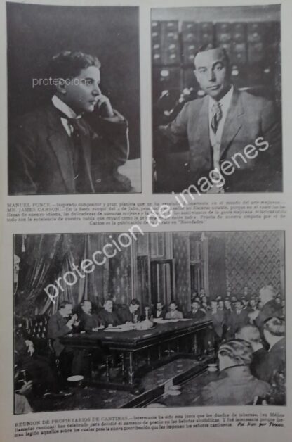 AFICHE ANTIGUO 1913 MANUEL PONCE Y MAS NOTAS /MUSICOS / SEPARADO
