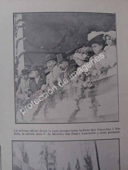 AFICHE ANTIGUO 1912 FRANCISCO .I. MADERO EN XOCHIMILCO - Image 3