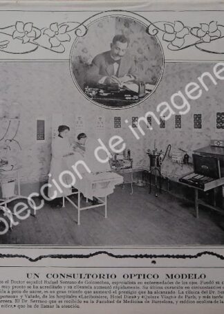 AFICHE ANTIGUO 1912 RAFAEL SERRANO GOICOECHEA Y SU CLINICA