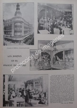AFICHE ANTIGUO 1912 LAS TERTULIAS DEL PALACIO DE HIERRO