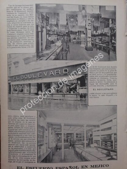 AFICHE ANTIGUO 1912. TIENDA EL BOULEVARD