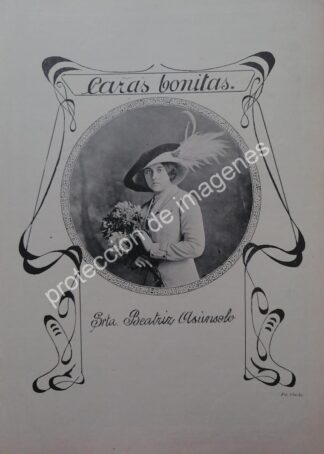 AFICHE ANTIGUO 1912. BEATRIZ ASUNSOLO RODRIGUEZ /ASM