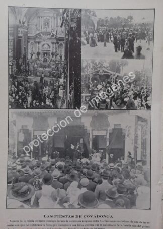 AFICHE ANTIGUO 1912 FIESTAS DE COVADONGA D.F /ASM