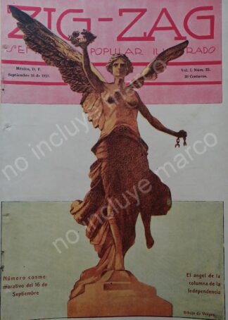 PORTADA ANTIGUA 1920 ANGEL DE INDEPENDENCIA DIB. ANTONIO VARGAS
