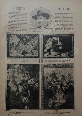 AFICHE ANTIGUO 1920 EXPOSOCION PINTOR RAUL DE LA PEÑA