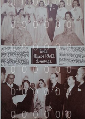AFICHE ANTIGUO. 1951. BODA. DOMENGE PLATT /ASM