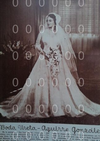 AFICHE ANTIGUO 1951 BODA DE YOLANDA URETA MALACARA