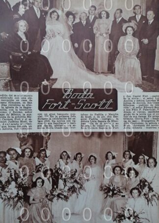 AFICHE ANTIGUO 1951 BODA SCOTT FORT