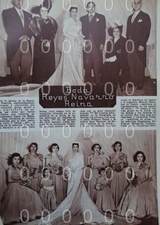 AFICHE ANTIGUO 1951 BODA. SARA REYES NAVARRO *