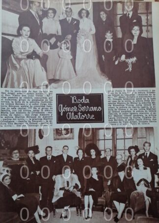 AFICHE ANTIGUO 1951 BODA. ALATORRE GOMEZ